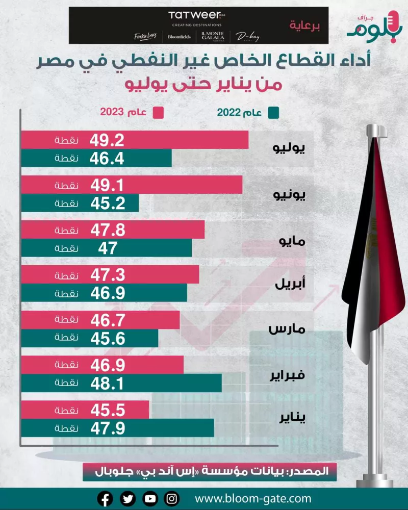 القطاع الخاص في مصر يحقق أقوى أداء فصلي منذ خمس سنوات